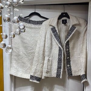 Elegant White and Black Women's suit